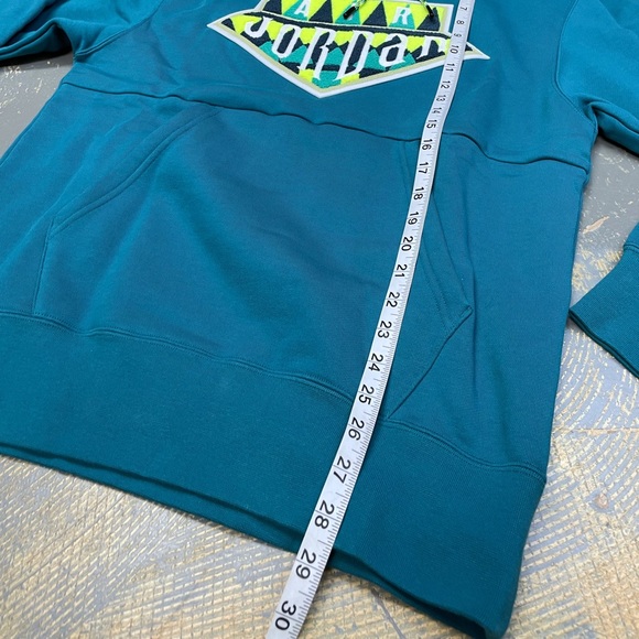 Air Jordan Pull Over Hooded Sweater CU9066-381 Small Nike Jumpman Teal - Picture 6 of 9